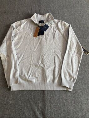Marc Asher New York Men's Quarter Zip Sweater Grey Size Large NWT